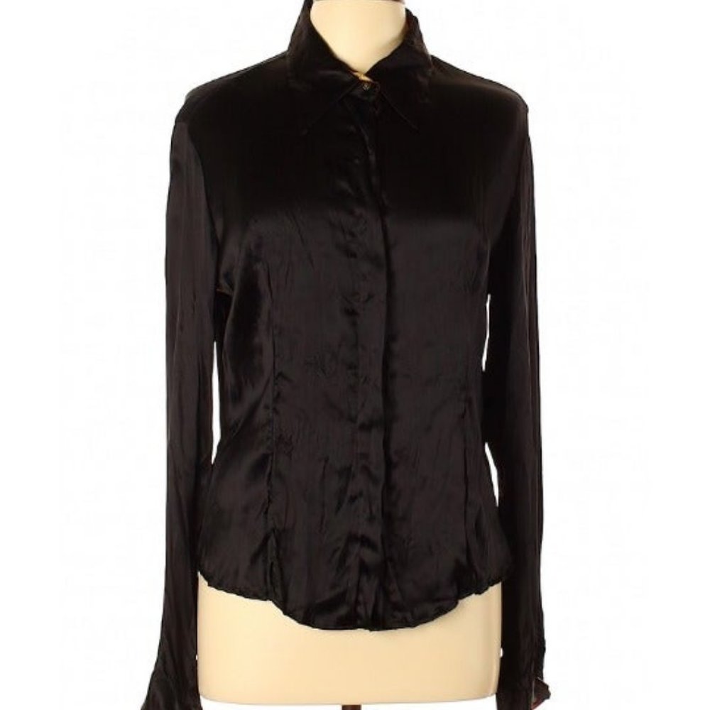 Just Cavalli Size 46 (IT) Long Sleeve 100% Silk